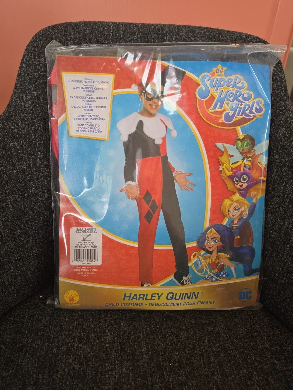 NIP DC Super Hero Girls Size S(4-6) Harley Quinn Halloween Costume Rubie's